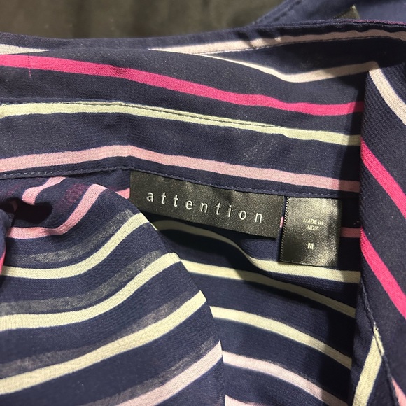 Attention & 7th Ave shirt set from NY&Co in navy and stripes - Picture 7 of 7